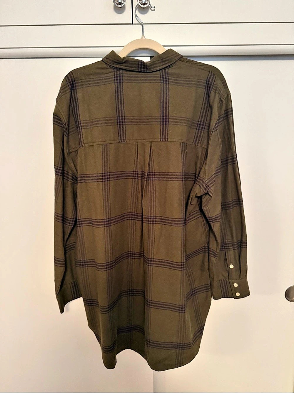 NWT Madewell Flannel Oversized Ex-Boyfriend Tunic Shirt in Windowpane - XL - Picture 3 of 7